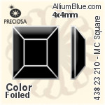 宝仕奥莎 机切正方形 平底石 (438 23 210) 4x4mm - 颜色 DURA™耐用金屬箔底