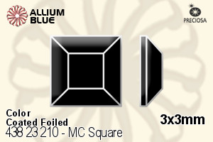 Preciosa MC Square Flat-Back Stone (438 23 210) 3x3mm - Color (Coated) With Dura™ Foiling