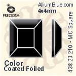 Preciosa プレシオサ MC マシーンカットSquare ラインストーン (438 23 210) 4x4mm - カラー（コーティング） 裏面Dura™フォイル