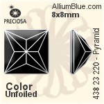 Preciosa MC Pyramid Flat-Back Stone (438 23 220) 8x8mm - Color Unfoiled