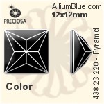 Preciosa MC Pyramid MAXIMA Flat-Back Hot-Fix Stone (438 23 220) 12x12mm - Color