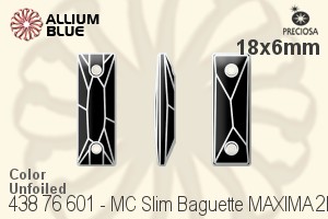 Preciosa MC Slim Baguette MAXIMA 2H Sew-on Stone (438 76 601) 18x6mm - Color Unfoiled