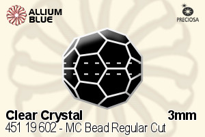 PRECIOSA Round Bead,Simp. 3 mm crystal