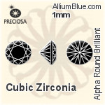 プレシオサ Alpha ラウンド Brilliant (RDC) 1mm - キュービックジルコニア