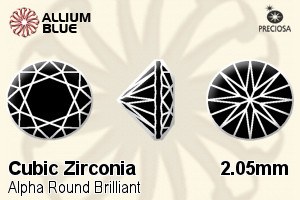 Preciosa Alpha Round Brilliant (RBC) 2.05mm - Cubic Zirconia