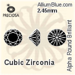 Preciosa Alpha Round Brilliant (RBC) 2.45mm - Cubic Zirconia