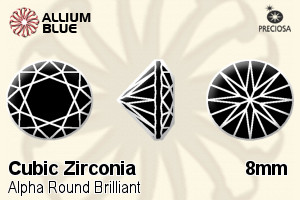 Preciosa Alpha Round Brilliant (RBC) 8mm - Cubic Zirconia