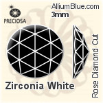 プレシオサ Rose Diamond Cut (RODC) 2.50mm - Zirconia White