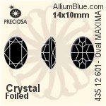 寶仕奧莎 機切橢圓形 MAXIMA 美飾瑪 花式石 (435 12 601) 8x6mm - 白色（鍍膜） DURA™耐用金屬箔底