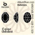 寶仕奧莎 機切橢圓形 MAXIMA 美飾瑪 花式石 (435 12 601) 8x6mm - 顏色 DURA™耐用金屬箔底