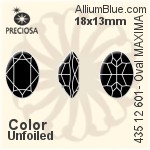 寶仕奧莎 機切橢圓形 MAXIMA 美飾瑪 花式石 (435 12 601) 8x6mm - 白色（鍍膜） DURA™耐用金屬箔底