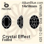 寶仕奧莎 機切橢圓形 MAXIMA 美飾瑪 花式石 (435 12 601) 14x10mm - 透明白色 DURA™耐用金屬箔底