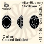 寶仕奧莎 機切橢圓形 MAXIMA 美飾瑪 花式石 (435 12 601) 18x13mm - 透明白色 DURA™耐用金屬箔底