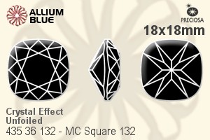 Preciosa Cushion Square MAXIMA Fancy Stone (435 36 132) 18x18mm - Crystal Effect Unfoiled