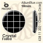 宝仕奥莎 机切棋盘圆形 平底石 (438 11 302) 10mm - 透明白色 DURA™耐用金屬箔底