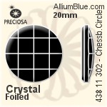 寶仕奧莎 機切棋盤圓形 平底石 (438 11 302) 20mm - 透明白色 DURA™耐用金屬箔底