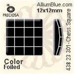 Preciosa MC Chessboard Square Flat-Back Stone (438 23 301) 12x12mm - Color With Dura™ Foiling