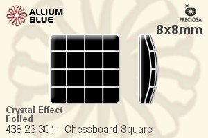 Preciosa MC Chessboard Square Flat-Back Stone (438 23 301) 8x8mm - Crystal Effect With Dura™ Foiling