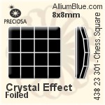 寶仕奧莎 機切棋盤 正方形 平底石 (438 23 301) 12x12mm - 白色（鍍膜） DURA™耐用金屬箔底