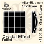 寶仕奧莎 機切棋盤 正方形 平底石 (438 23 301) 10x10mm - 白色（鍍膜） DURA™耐用金屬箔底