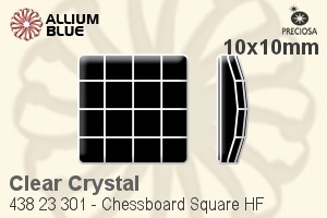 Preciosa MC Chessboard Square Flat-Back Hot-Fix Stone (438 23 301) 10x10mm - Clear Crystal