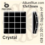Preciosa MC Chessboard Square Flat-Back Hot-Fix Stone (438 23 301) 12x12mm - Clear Crystal