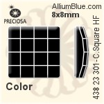 Preciosa プレシオサ MC マシーンカットChessboard Square Flat-Back Hot-Fix Stone (438 23 301) 10x10mm - クリスタル エフェクト