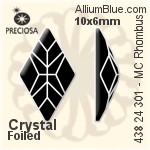 寶仕奧莎 機切菱形 平底石 (438 24 301) 10x6mm - 顏色 無水銀底