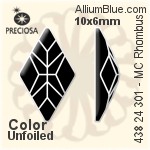 Preciosa MC Rhombus Flat-Back Stone (438 24 301) 10x6mm - Clear Crystal With Dura™ Foiling