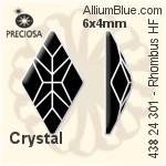 Preciosa プレシオサ MC マシーンカットRhombus Flat-Back Hot-Fix Stone (438 24 301) 6x4mm - クリスタル エフェクト