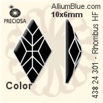 Preciosa MC Rhombus Flat-Back Hot-Fix Stone (438 24 301) 10x6mm - Clear Crystal