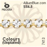 Preciosa Round Maxima Cupchain (7413 0027), Unplated Raw Brass, With Stones in PP14 - Colours
