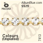 Preciosa Round Maxima Cupchain (7413 0028), Unplated Raw Brass, With Stones in SS29 - Crystal Effects
