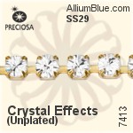 Preciosa Round Maxima Cupchain (7413 0028), Unplated Raw Brass, With Stones in SS29 - Clear Crystal