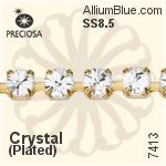 Preciosa Round Maxima 3-Rows Cupchain (7413 7173), Unplated Raw Brass, With Stones in PP18 - Clear Crystal