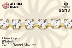 Preciosa Round Maxima Cupchain (7413 3002), Plated, With Stones in PP24 - Clear Crystal