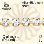 Preciosa Round Maxima 2-Rows Cupchain (7413 7182), Unplated Raw Brass, With Stones in SS29 - Colours
