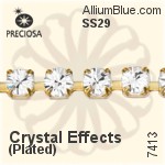 Preciosa Round Maxima 2-Rows Cupchain (7413 7182), Unplated Raw Brass, With Stones in SS29 - Clear Crystal