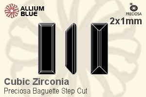 プレシオサ Baguette Step (BSC) 2x1mm - キュービックジルコニア