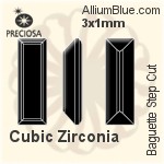 Preciosa Baguette Step (BSC) 3x1mm - Cubic Zirconia