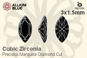プレシオサ Marquise Diamond (MDC) 3x1.5mm - キュービックジルコニア