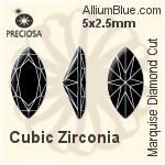 プレシオサ Marquise Diamond (MDC) 5x2.5mm - キュービックジルコニア