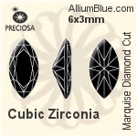 Preciosa Marquise Diamond (MDC) 6x3mm - Cubic Zirconia