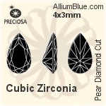 プレシオサ Pear Diamond (PDC) 4x3mm - キュービックジルコニア