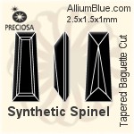 Preciosa Tapered Baguette (TBC) 2.5x1.5x1mm - Synthetic Spinel