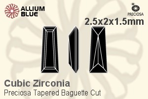 Preciosa Tapered Baguette (TBC) 2.5x2x1.5mm - Cubic Zirconia