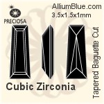 Preciosa Tapered Baguette (TBC) 3x2.5x1.5mm - Cubic Zirconia