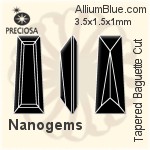 Preciosa Tapered Baguette (TBC) 3.5x1.5x1mm - Nanogems