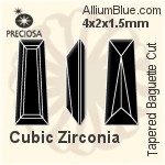Preciosa Tapered Baguette (TBC) 4x2x1.5mm - Cubic Zirconia