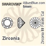 施華洛世奇 Zirconia 圓形 88 Facets 切工 (SG88FCC) 4.5mm - Zirconia